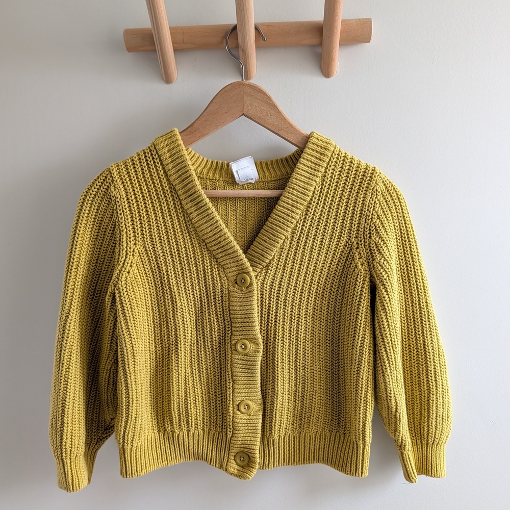 Hanna Andersson Mustard Yellow Knit Cardigan